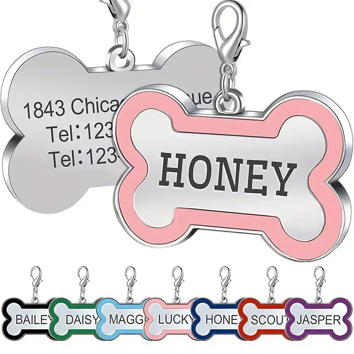 1PC Plaque d'identification personnalisée pour animaux de compagnie