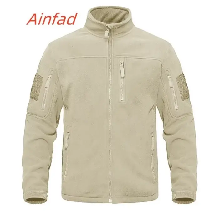 Veste polaire thermique mi-longue pour homme à col montant, idéale pour la chasse en automne et en h