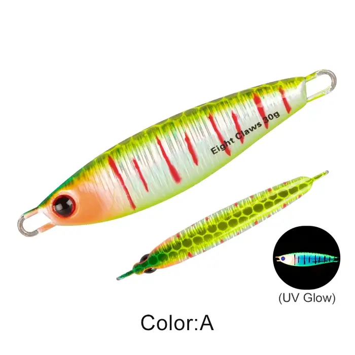 MSEASFREE Matériel de pêche en eau salée, gabarits en métal UV Shore, appâts artificiels, sans croch