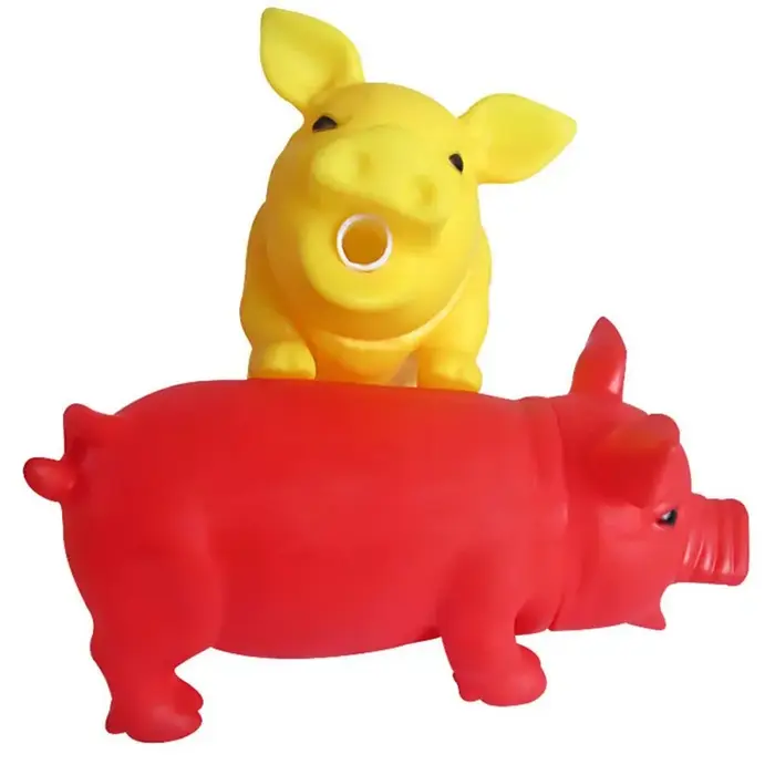 Cochon Grunt grincement chien jouets chat jouet à mâcher mignon en caoutchouc chien chiot jouant coc