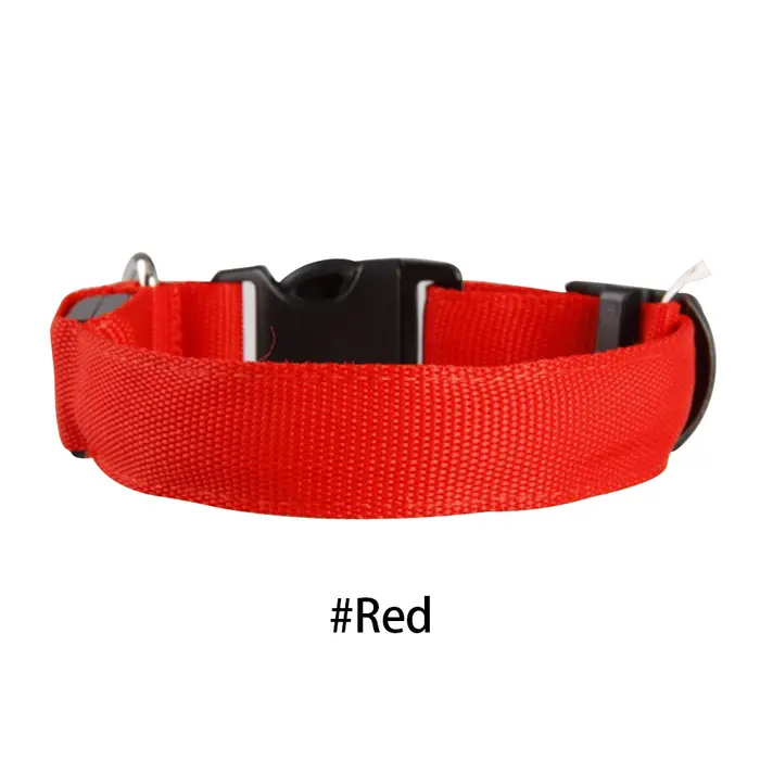 Collier lumineux LED Anti-perte pour chien et chat, accessoire de sécurité nocturne avec piles