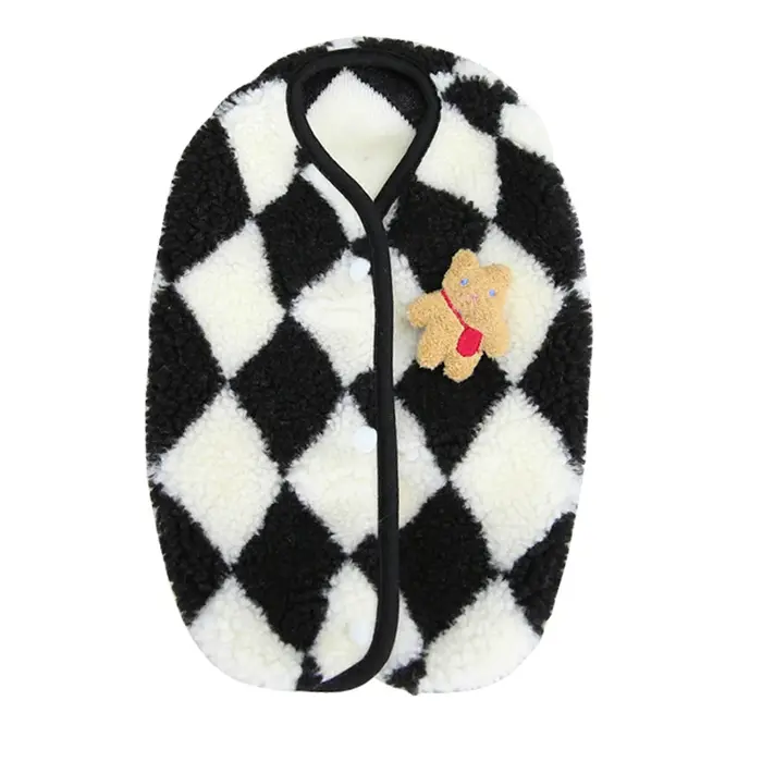Vêtements pour chiens, veste polaire à carreaux pour animaux de compagnie, pour petits chiens, mante