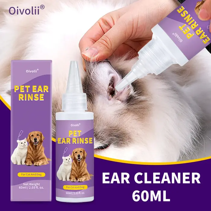 Nettoyant pour oreilles d'animaux, rinçage otique doux, nettoie efficacement le cérumen, désodorise 