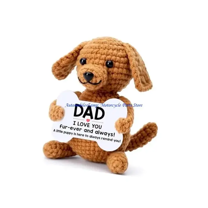 Poupée chien tricotée mignonne support émotionnel accessoire voiture décoration maison cadeau anniversaire noël occaseionnels