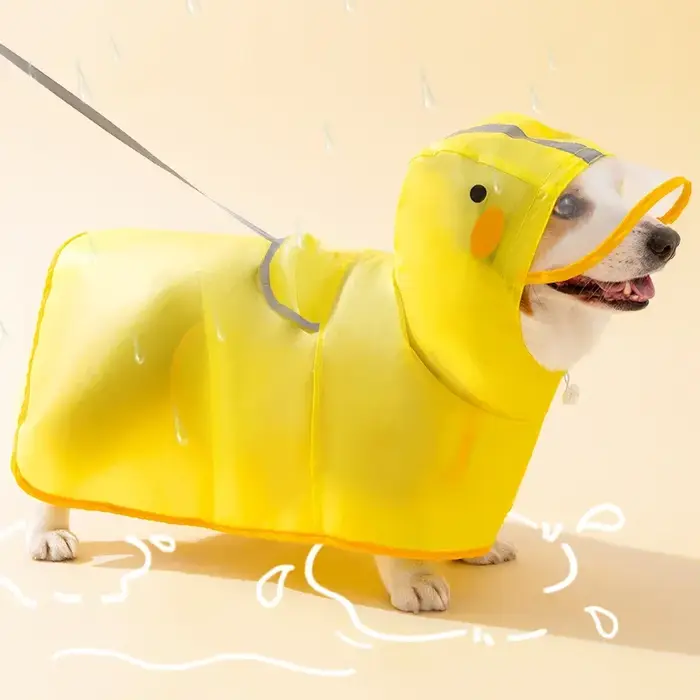 Vêtements de pluie en forme de canard pour chien, imperméable pour chiot, veste imperméable à capuch