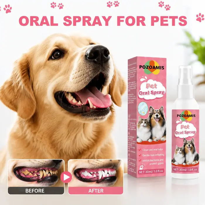 Spray buccal pour animaux de compagnie, 30ml, pour chiens et chats, nettoie efficacement les dents, 