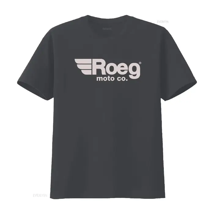 T-shirt avec logo Roeg ROE0075 vintage, délavé, extensible, doux, polyvalent, décontracté, pour homm
