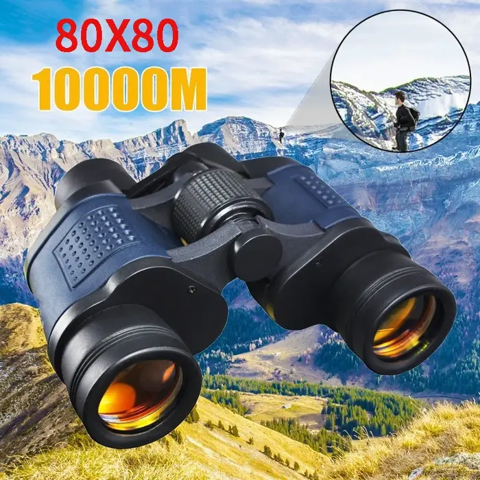 Jumelles professionnelles 80x80 pour chasse longue distance - Vision HD puissante pour observations détaillées