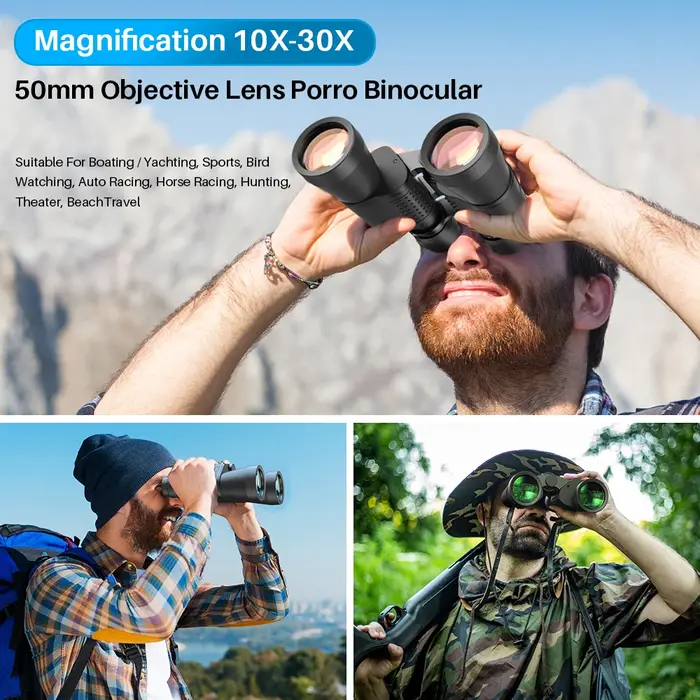 Jumelles Zoom APEXEL 10-30x50 Prisme Puissantes pour Chasse Observation Ornithologique Camping Extérieur