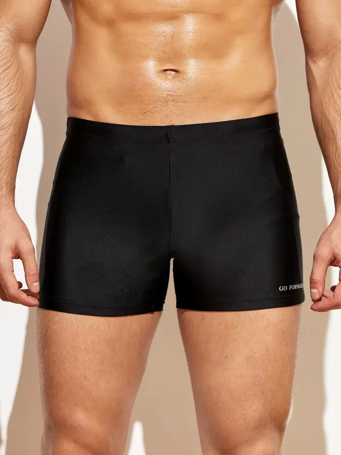 Pantalon de bain moulant à coins plats pour hommes, couleur unie, entraînement