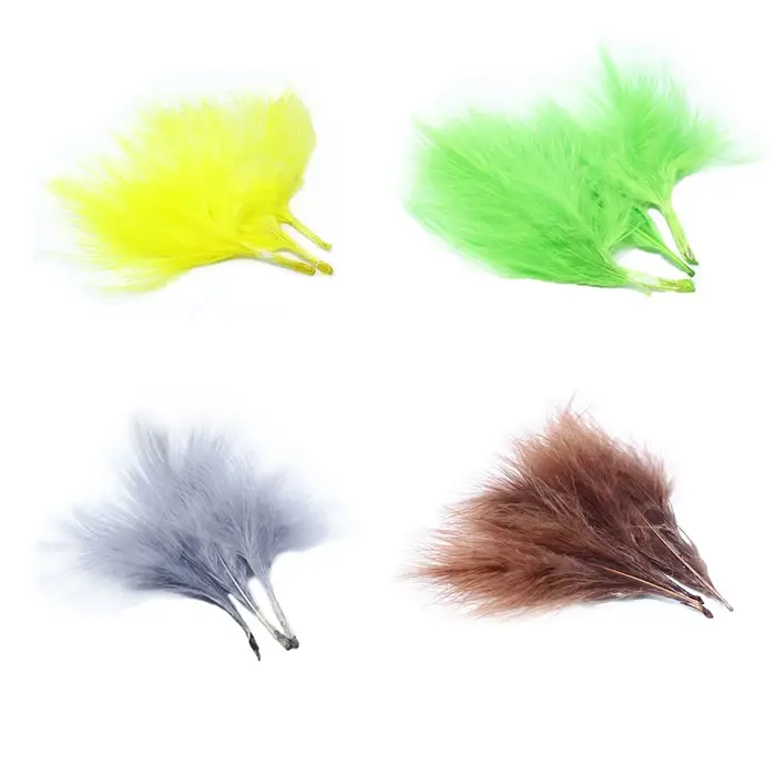 Plumes de liaison de mouche en marabout de dinde, 20 plumes sélectionnées, pour bogue wool, banderol