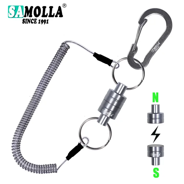 Support de libération de filet magnétique avec lanière enroulée, outils de pêche à la mouche, mousqu