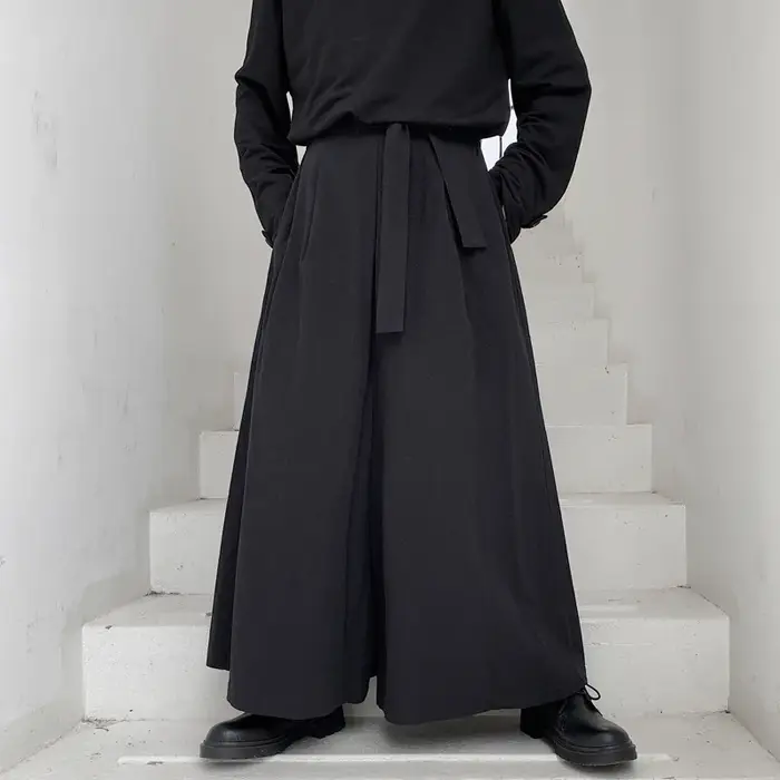 Hommes Hakama Harajuku Kimono samouraï pantalon hommes décontracté pantalons larges hommes Style chi