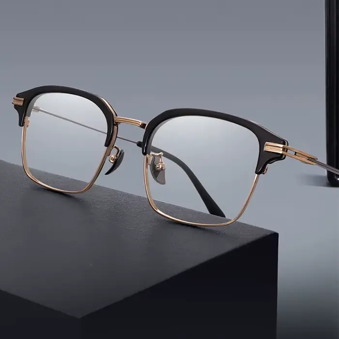 Lunettes de vue rétro de luxe américaines, réplique, grande taille 140 mm, monture en acétate et tit