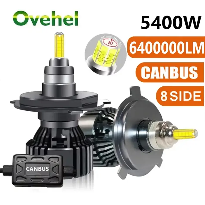 OVEHEL ampoule de phare de voiture H7 LED H4 H11 6400000LM 5400W Canbus LED H8 HB4 HB3 9005 9006 D1S