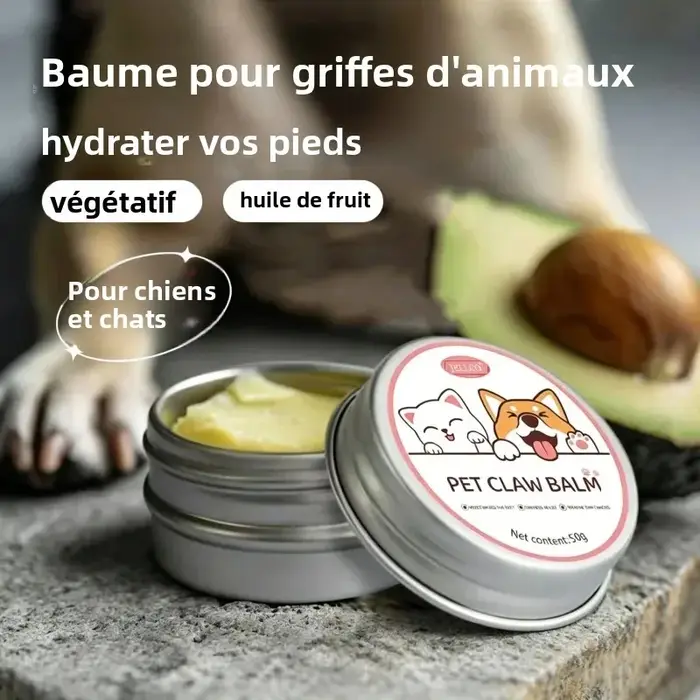 Baume Naturel pour Pattes de Chien et Chat 50g, Hydratant pour Pattes Sèches et Gercées, Cire Protec