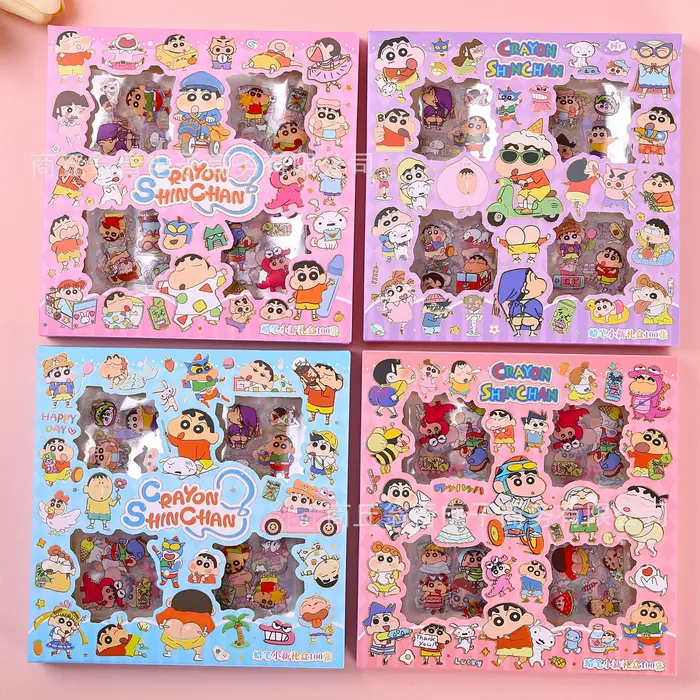 Autocollants Shin-chan Anime Jouets Appliques Transparentes Accessoires Decoration DIY Ordinateur Skateboard Idées Cadeaux Occasions Spéciales