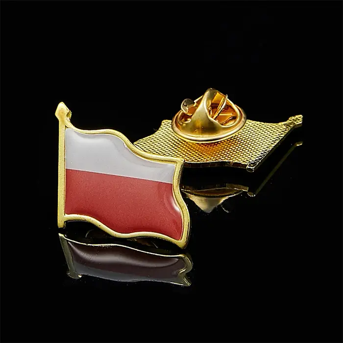 Pologne époxy drapeau National plaqué or épinglette Badge broche mode drapeau Badge broche vêtements