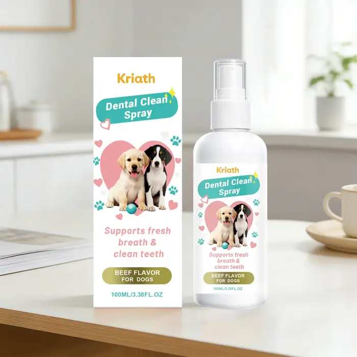 Spray buccal naturel pour chien, sans brossage, nettoyant pour les dents, éliminateur de plaque et d