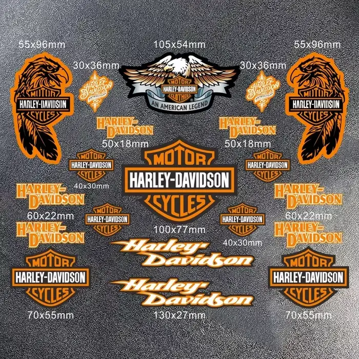 Ensemble d'autocollants emblèmes Harley Davidson - Lettres adhésives réfléchissantes pour la décoration DIY de moto et de casque