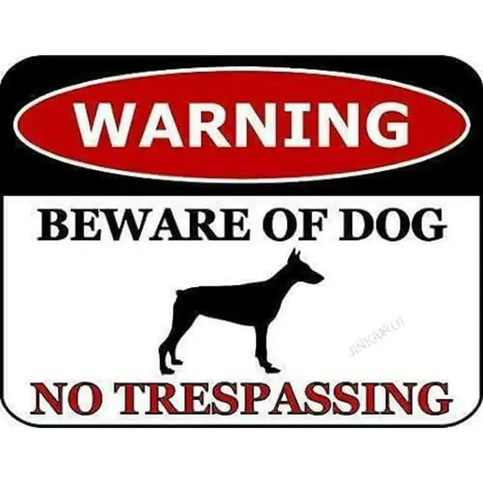 Panneau d'avertissement en métal pour chien Doberman - Panneau de sécurité robuste interdisant l'ent