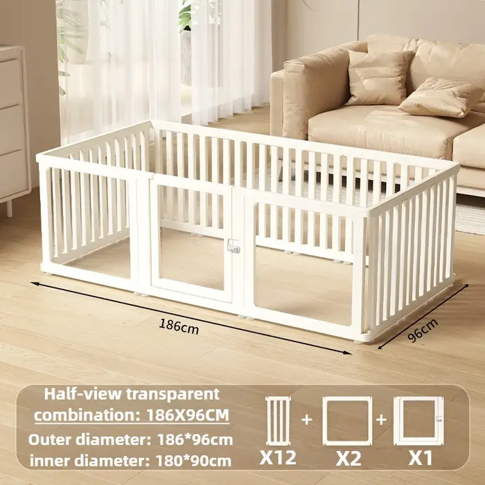 Parc d'intérieur pour chien, Cage avec porte, grandes clôtures portables pour chiens, panneau Transp