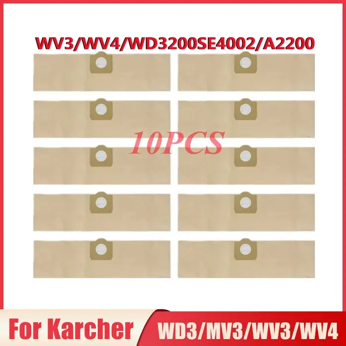 Sacs à poussière pour aspirateur Robot Karcher WD3/MV3/WV3/WV4/WD3200/SE4002/A2200, pièces de rechan