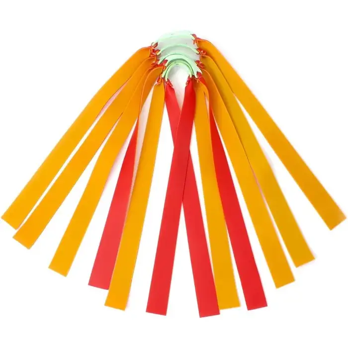 Bandes de fronde de chasse professionnelles, 6 pièces, 1mm, bicolore rouge-jaune, caoutchouc à haute