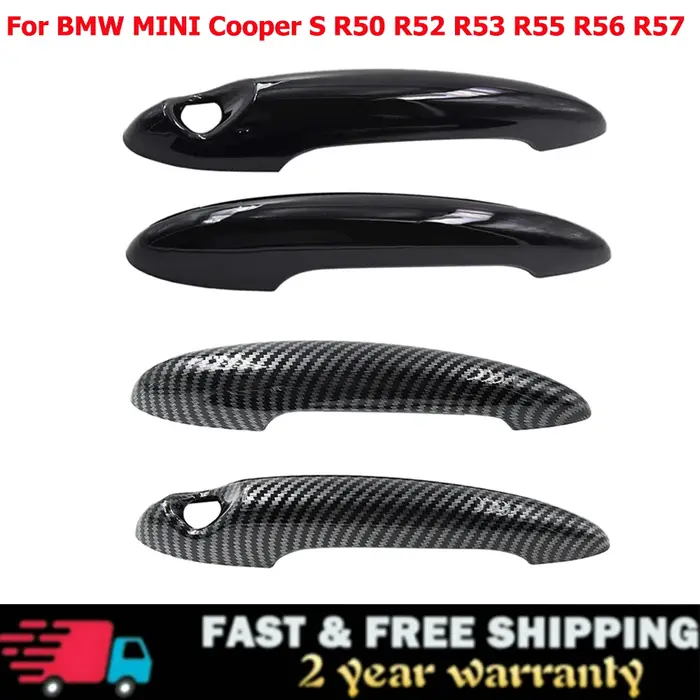 Pour BMW MINI Cooper S R50 R52 R53 R55 R56 R57 R58 R59 R61, couvre-poignée de porte de voiture noir 