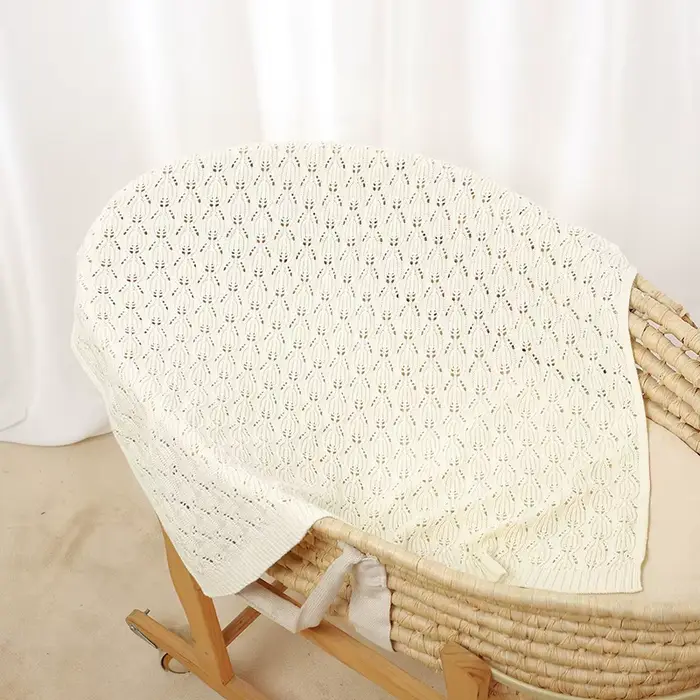 Tricot bébé couverture coton 90*70CM enfant en bas âge lange d'emmaillotage doux Plaid nouveau-né ga