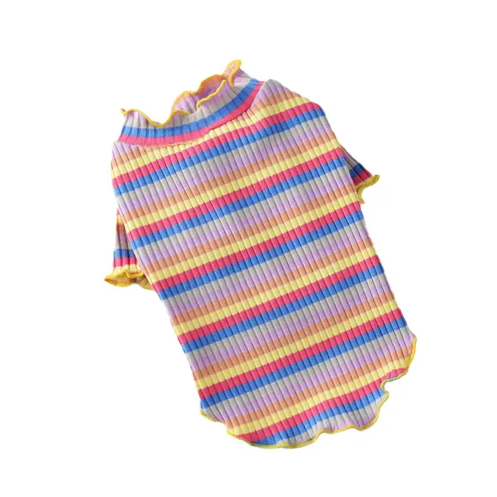 Gilet en coton 100% pour chat et chien, vêtements d'été pour animaux de compagnie, pulls à rayures p
