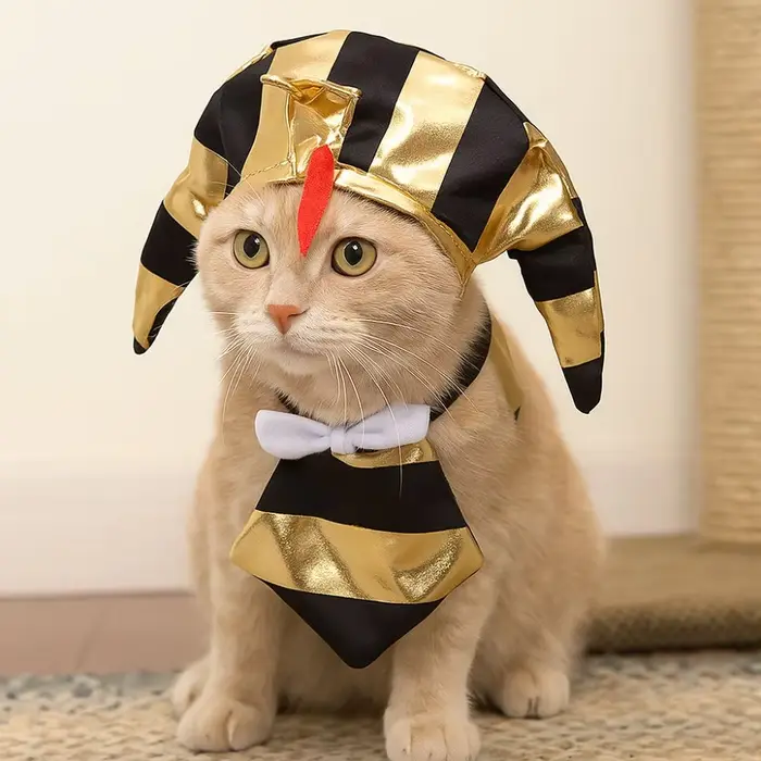 Chapeau de pharaon égyptien pour animaux de compagnie