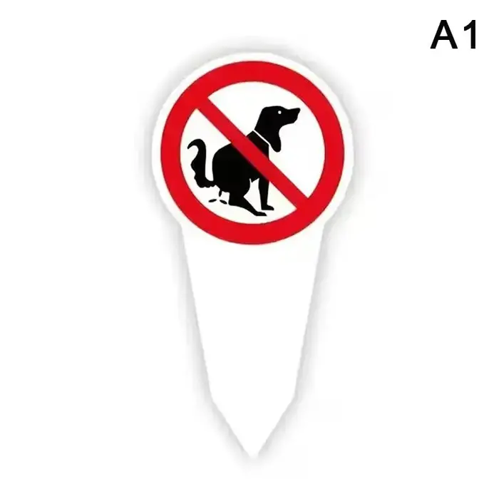 Panneau en plastique « Interdiction de crottes de chien » – Avertissement de propreté pour jardin, p