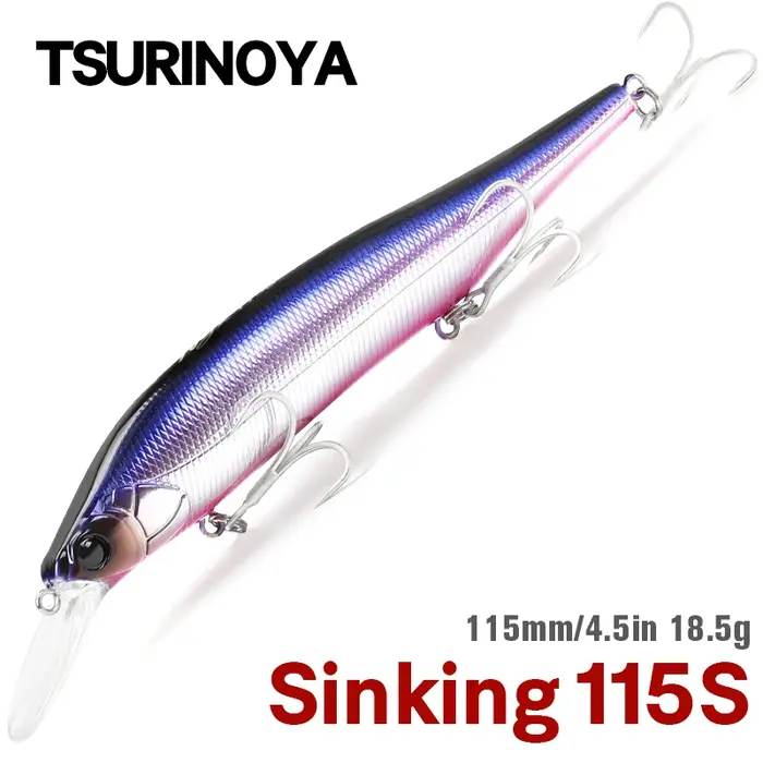 TSURINOYA 115S NYX SinKing Minnow Jerkbait 18.5g 115mm système d'eau salée leurre de pêche professio