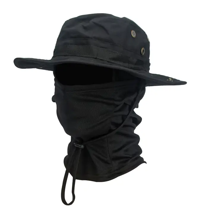 Set 2 pièces chapeau à large bord et cagoule protection solaire pour chasse et randonnée