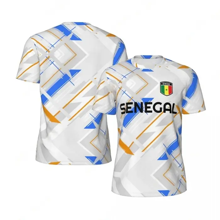 Mode drapeau du sénégal graphique Football T-shirts pour hommes tendance 3D emblème National imprimé sport T-shirts en vrac respirant T-shirts