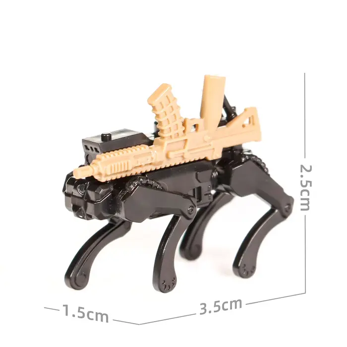 MOC – Kit de construction de chiens robots militaires et de drones d'attaque, chien robot avec armes