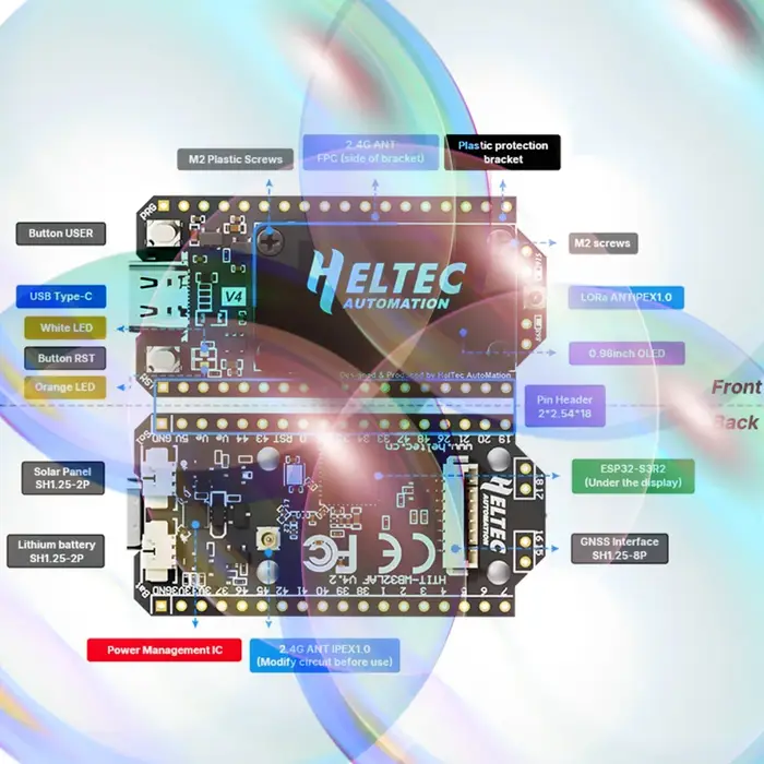 Carte de développement IoT LoRa 32 V4 ESP32 pour Meshtastic WiFi Bluetooth multifonctionnelle avec écran OLED 0,96 pouce – Carte de démonstration