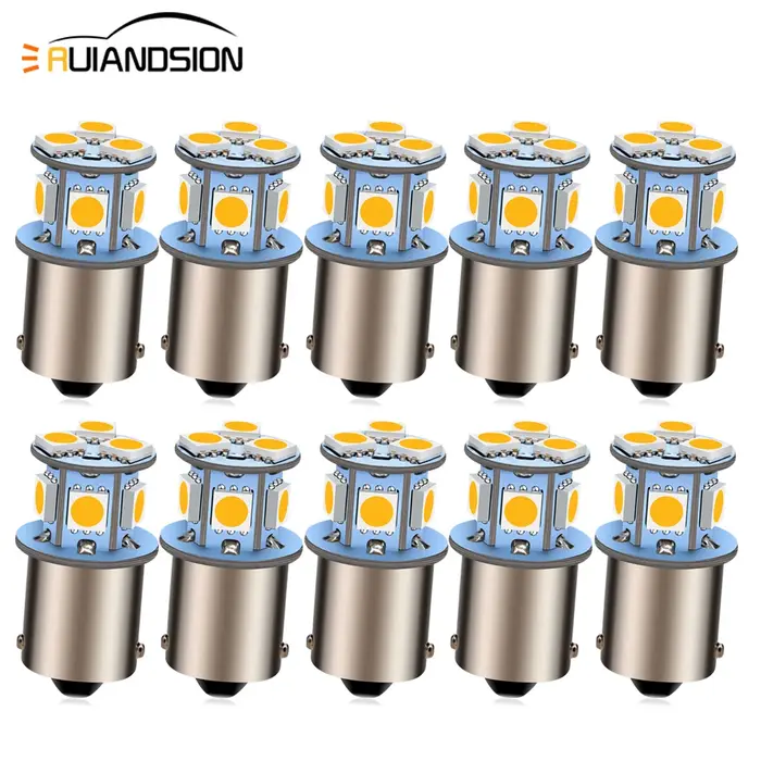 RUIANDSION 10 pièces S25 1156 BA15S P21W LED BAU15S PY21W 6V 12V 24V voiture clignotant camion feu d