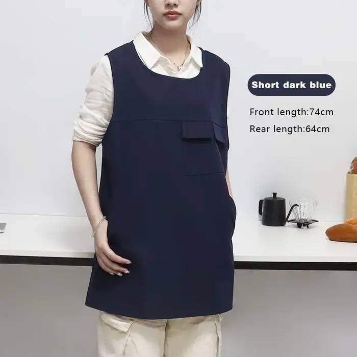 Chemise publicitaire avec Logo de marque d'entreprise personnalisé, gilet, tablier en coton propre, 