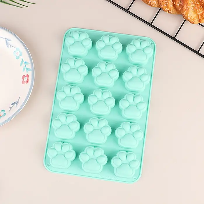 Moule à glaçons en silicone avec 15 trous, empreinte de chat et de chien, moules à gâteaux, strass, 