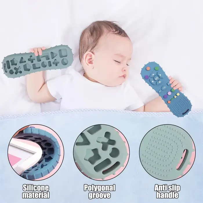 Nouveauté Silicone Simulation TV télécommande forme apaisant jouet bébé de qualité alimentaire Tease