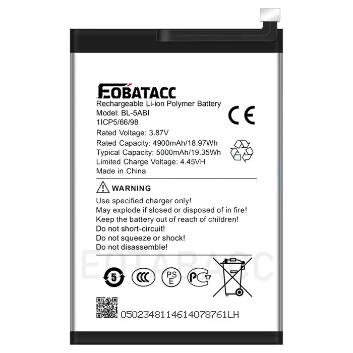 2025 ans EOBATACC 100% Original nouveau Infinix 3.87 V 5000 mAh pour batterie Itel p65 BL-5ABI + out