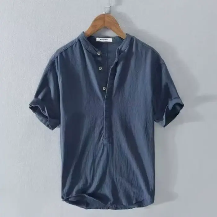 Chemises en coton et lin pour hommes