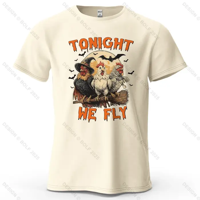 Sorcière poulets magique imprimé hommes T-Shirt 100% coton surdimensionné Halloween Costume graphiqu