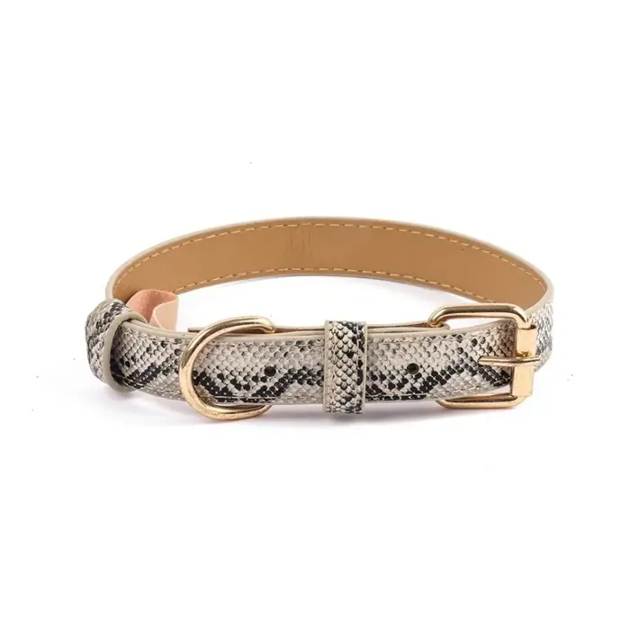 Collier de chien imprimé léopard à la mode, en cuir PU, résistant à l'usure, réglable, collier de ma