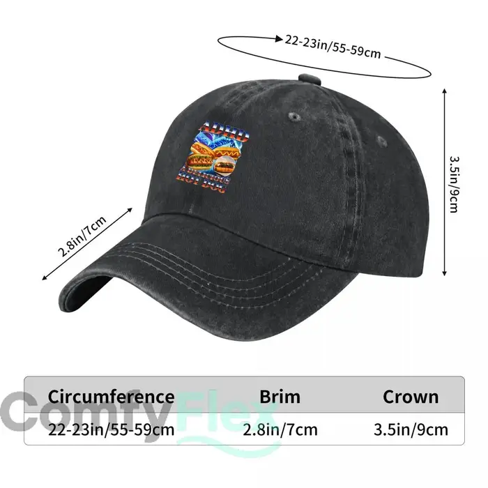 Casquette de baseball unisexe avec motif humoristique « ADHD A Delicious Hot Dog » style Meme alimentaire, effet vieilli et délavé, pour l'extérieur