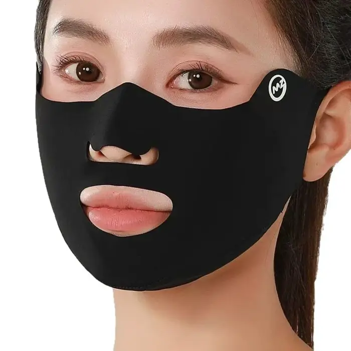 Nouveau masque respirant en soie glacée, masque de protection solaire Anti-poussière lavable, masque