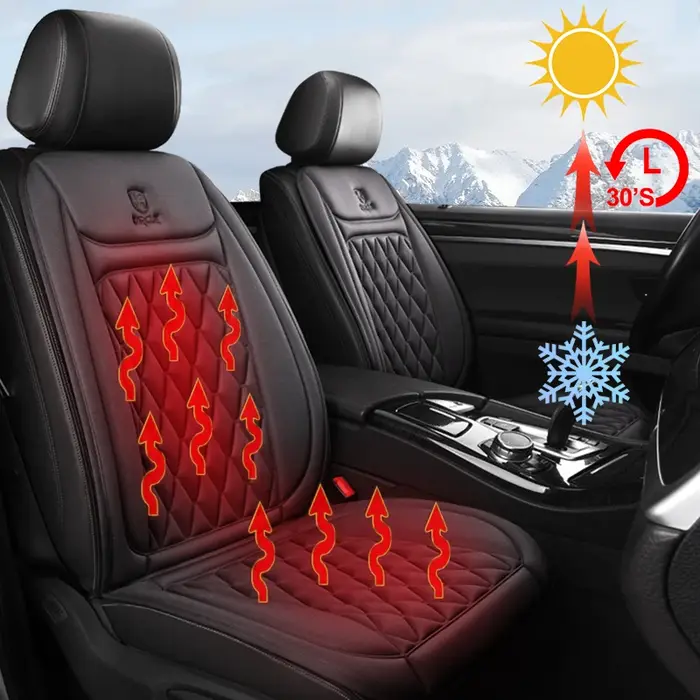siege chauffant voiture Housse de siège de voiture 25W 12-24v, tissu chauffant rapide de 30 pouces/f