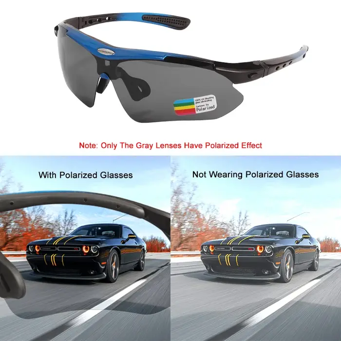 Lot 5 lentilles lunettes tactiques polarisées hommes sport outdoor anti-vent poussière escalade